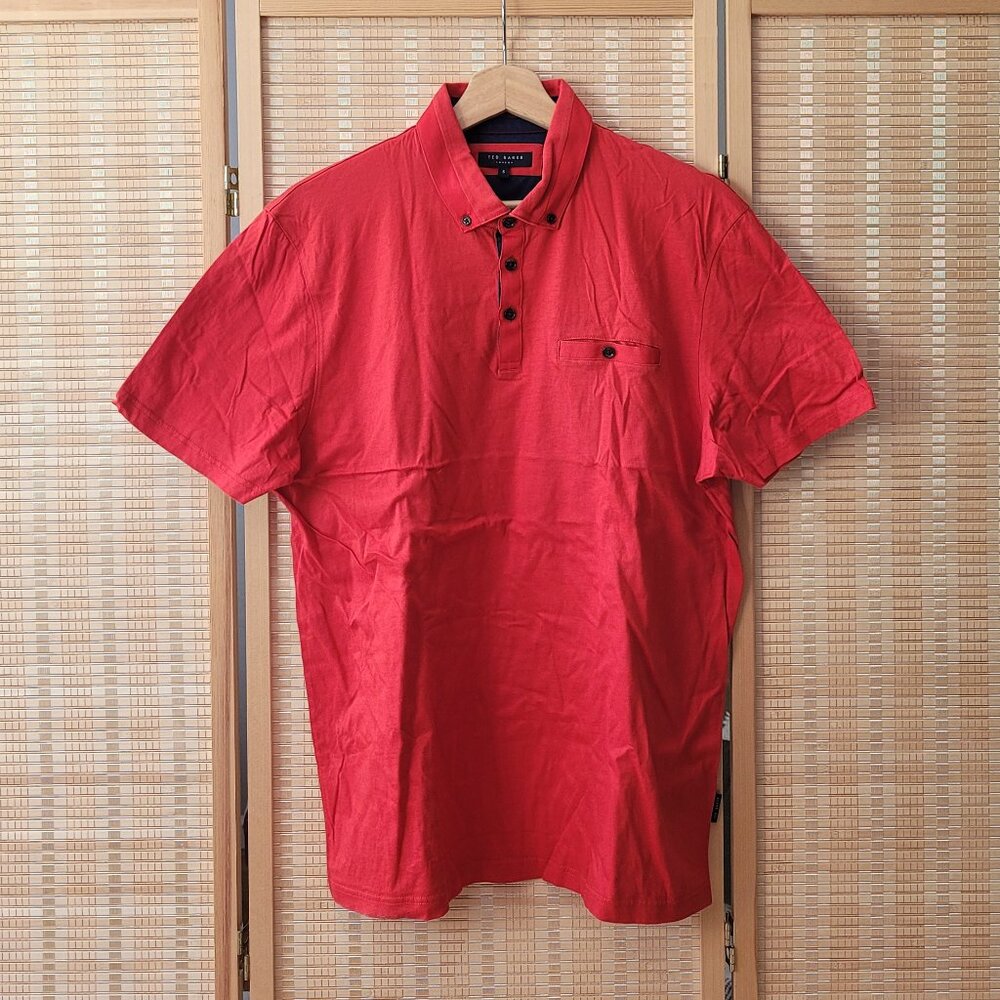 TED BAKER LONDON Red Cotton Polo Shirt